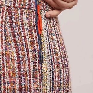SOLD. Anthropologie Maeve ZAIRA TWEED FRINGE GOSSIP GIRL PENCIL SKIRT